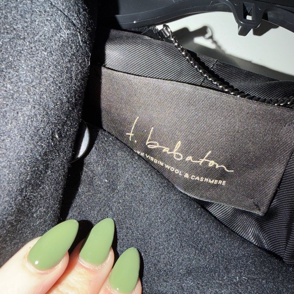 Babaton Black wool long cashmere big button long sophisticated Trench Coat - Picture 4 of 5